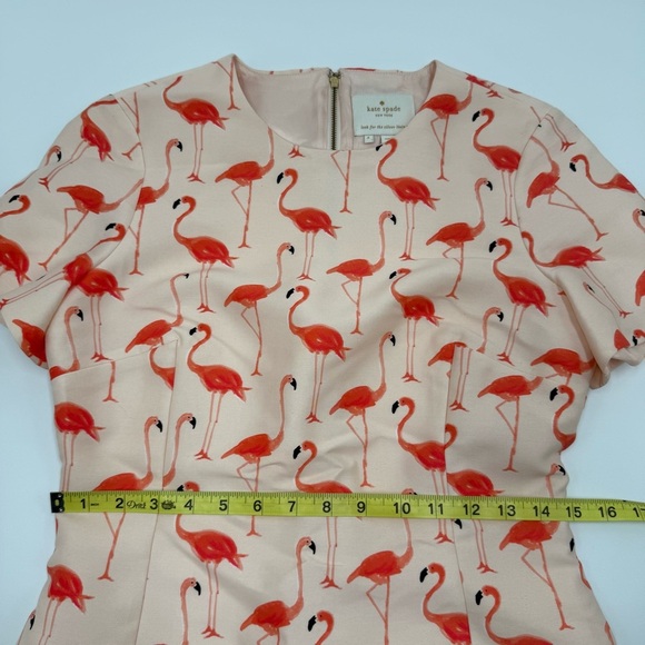 kate spade Women’s Flamingo Sheath Dress 4 Short Sleeve Pink Coral Black Gold - Picture 2 of 10